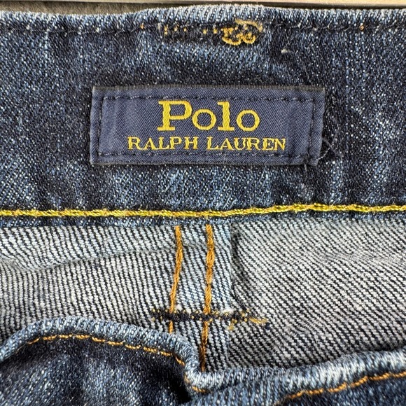 Polo Ralph Lauren Jeans Mens 34x32 Dark Wash Fade Straight Leg Med Rise Preppy - Picture 6 of 12